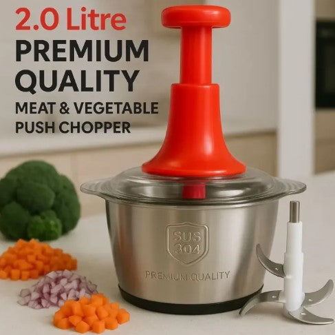 Manual Hand Operated 2000 ML Stainless Steel Chopper