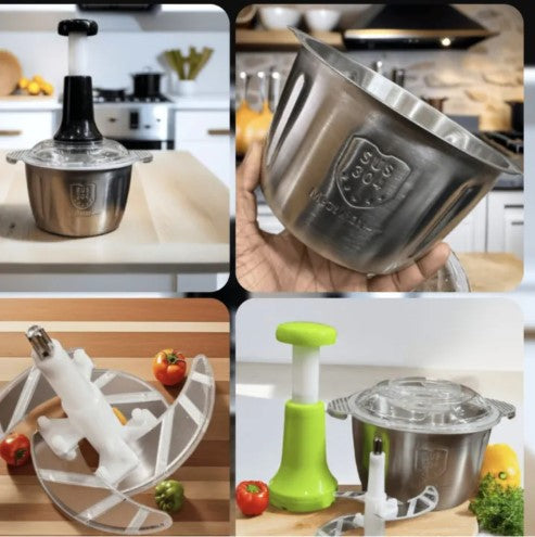 Manual Hand Operated 2000 ML Stainless Steel Chopper